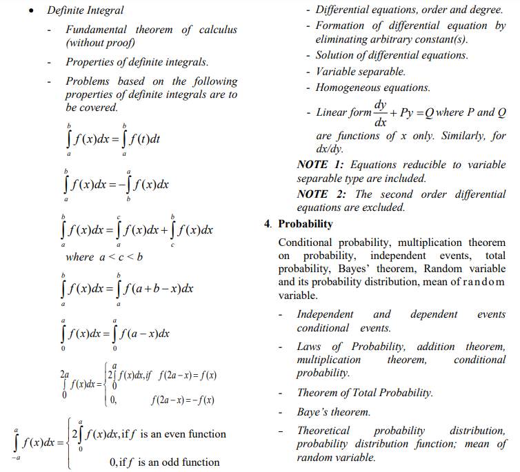 Isc Class 12 Maths Revised Syllabus For 2024 Exam Download In Pdf